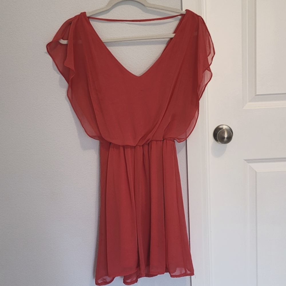 Pink Chiffon Mini Dress US 2